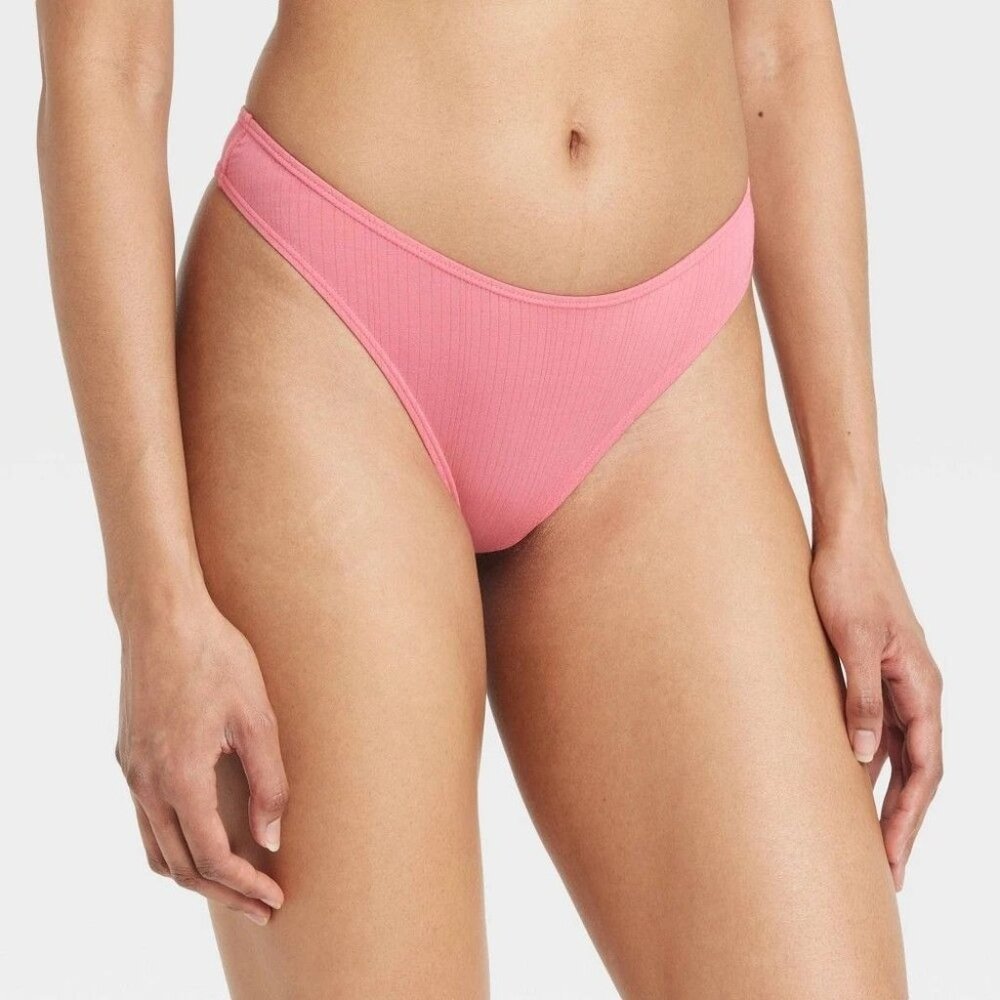 NWT Women's Modal Blend Thong - Auden Coral XS: Low Rise, Lightweight Knit Jerse - Picture 2 of 6